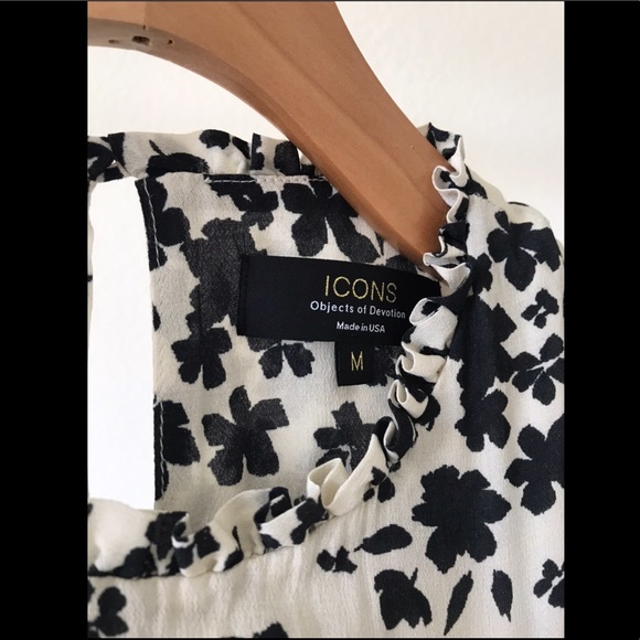 NWT ICONS Objects of Devotion Smock Ruffle Chiffon - Picture 3 of 7